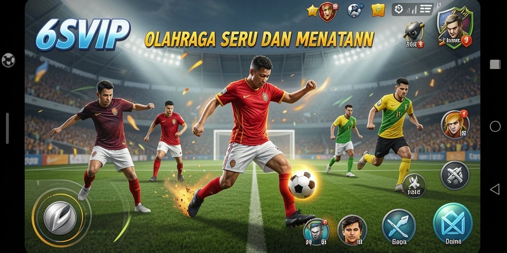 Screenshot gameplay mengesankan dari 6SVIP yang menunjukkan pertandingan olahraga yang dinamis.