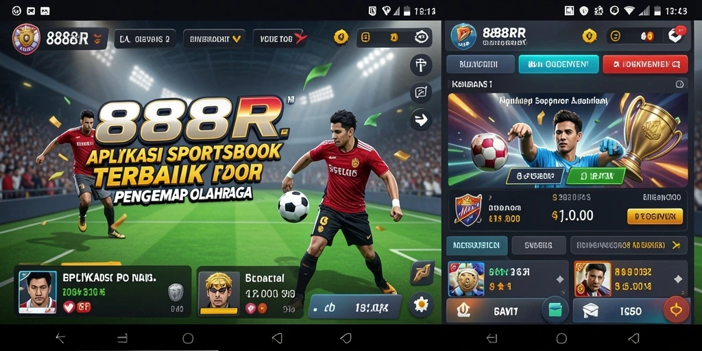 Screenshot utama 888R menampilkan antarmuka taruhan olahraga yang menarik.
