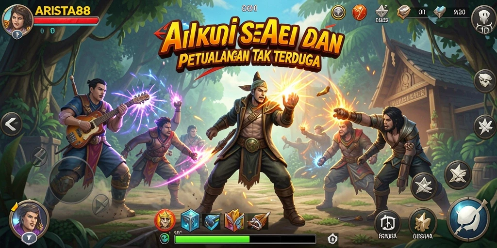 Tampilan gameplay ARISTA88 menampilkan pertempuran aksi yang mendebarkan.