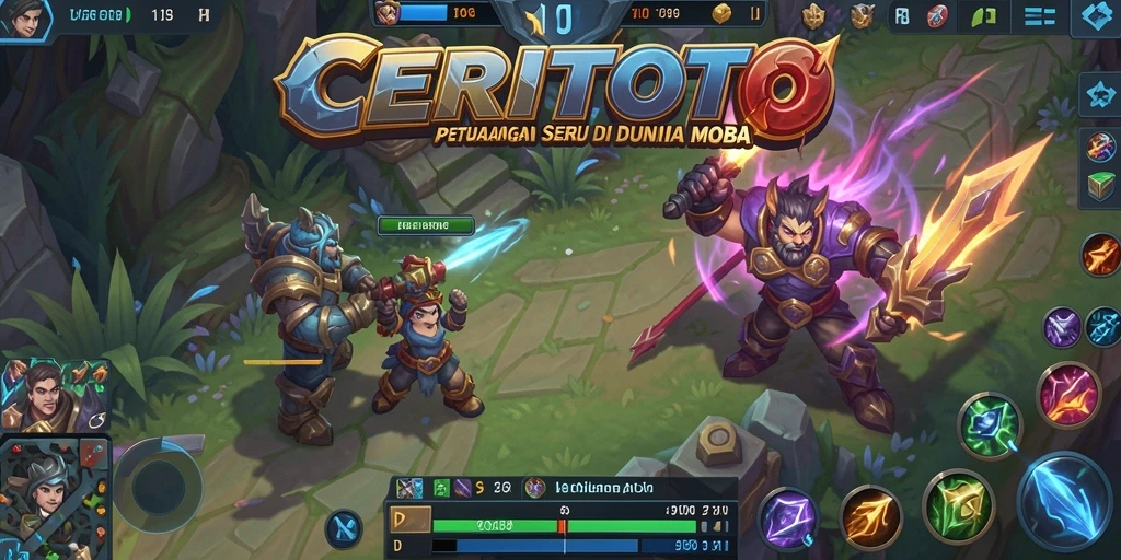 Tangkapan layar CERITOTO yang menampilkan aksi MOBA yang mendebarkan.