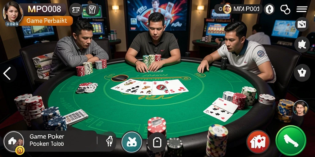 Tangkapan layar MPO08 menampilkan aksi seru permainan Poker online.