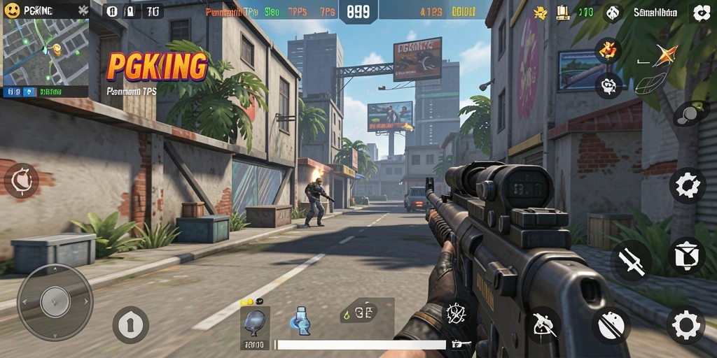 Gameplay mendebarkan dari PGKING dengan aksi tembak-menembak intens.