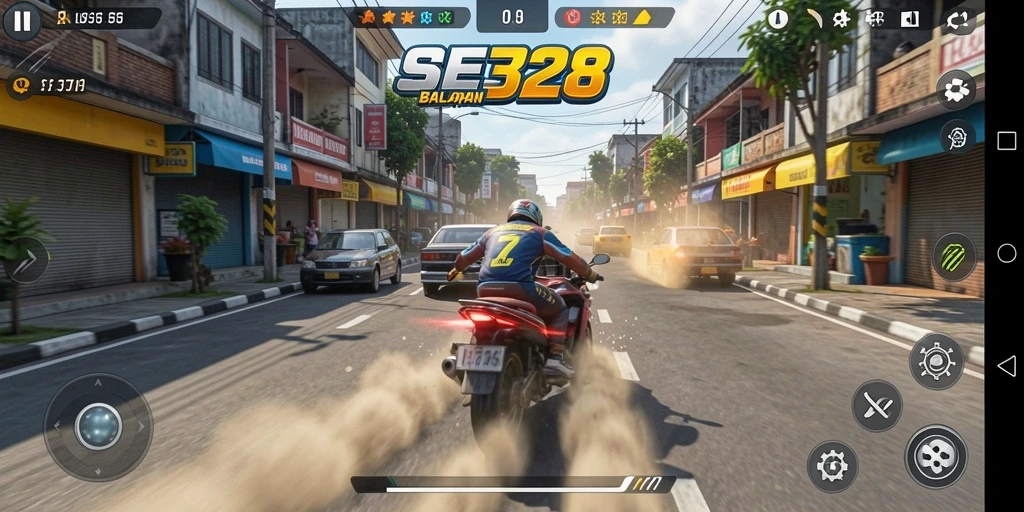 Gambaran menegangkan dari balapan mobil di SE328.