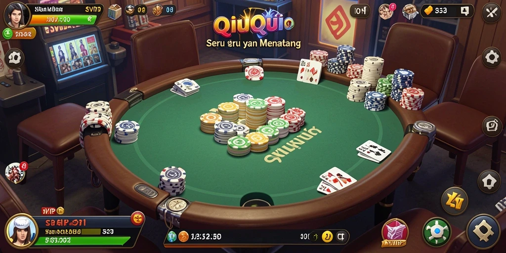 Tampilan gameplay QiuQiu yang seru dan mendebarkan.